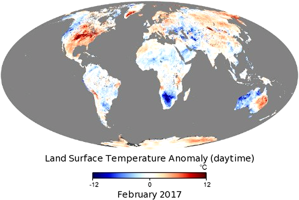 NASA показали мировую карту температурных аномалий