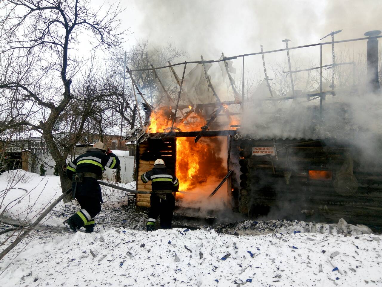 В Холодногорском районе дотла выгорела баня (Фото)