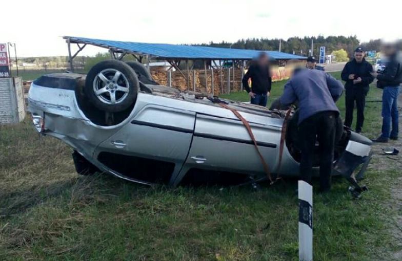 На Окружной перевернулась Skoda (Фото)