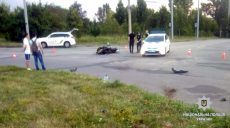 В Харькове мотоциклист въехал в бордюр (фото)
