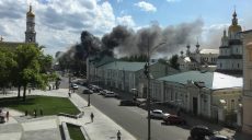 Видео пожара в Инженерно-педагогической академии с высоты