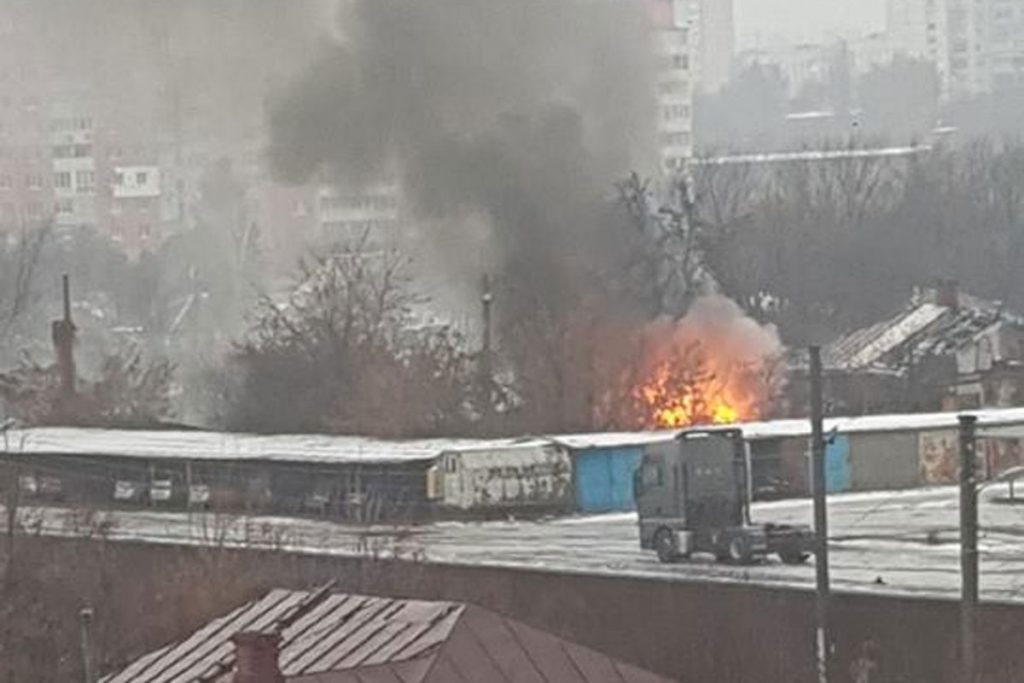 В центре Харькова горели сараи