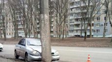 На Гвардейцев Широнинцев Daewoo Lanos врезался в столб (фото)