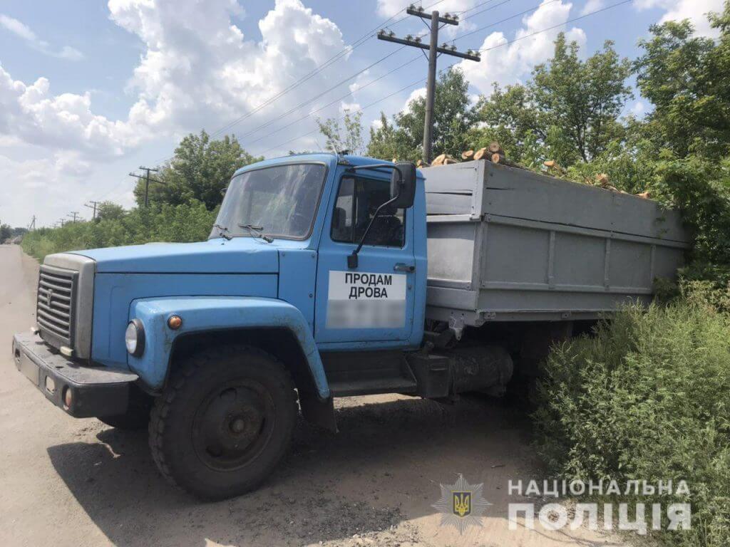 На Харьковщине задержали грузовик с древесиной (фото)