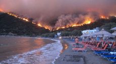 В Греции туристов эвакуировали из-за мощных лесных пожаров