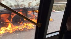 Под Харьковом сгорел автобус