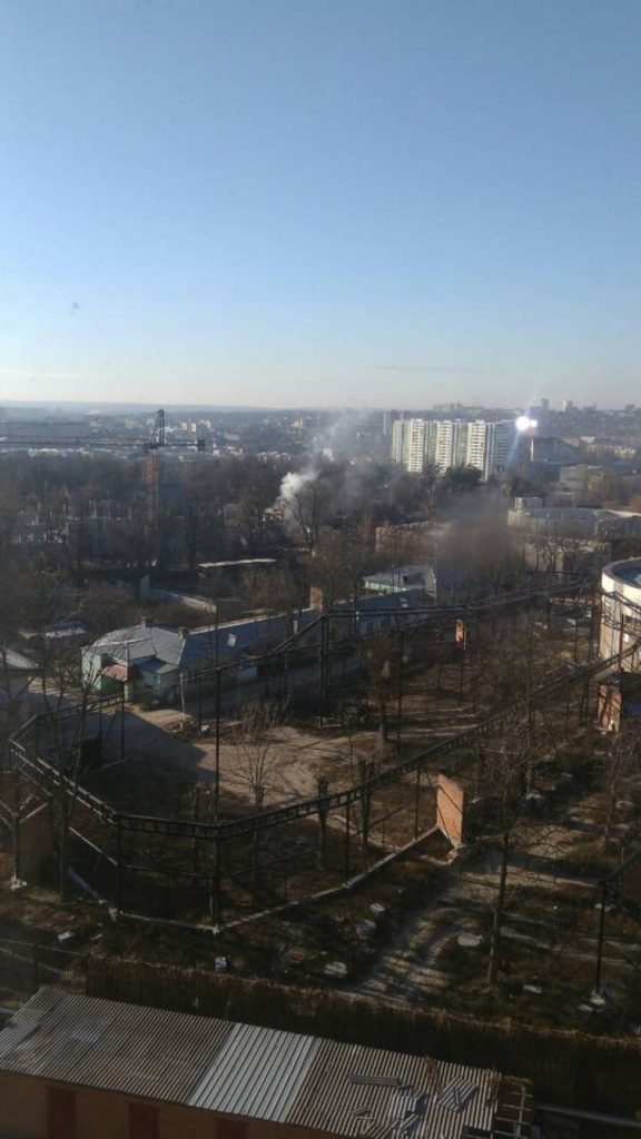 В районе Харьковского зоопарка произошел пожар