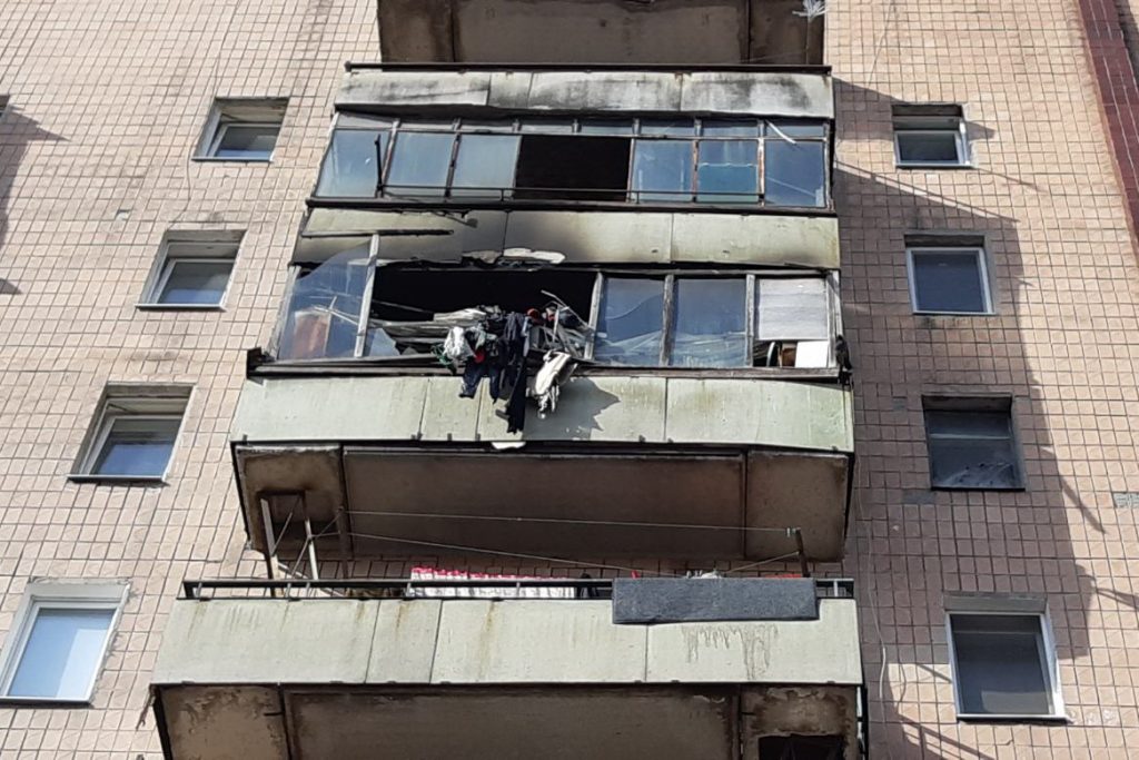 В Харькове потушили пожар в девятиэтажке (фото)