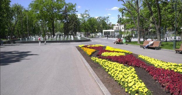 В саду им. Шевченко появились новые фонтаны и цветочные клумбы (фото)