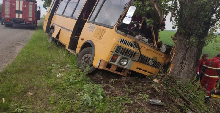 В аварии с рейсовым автобусом на Харьковщине пострадали водитель и пассажир