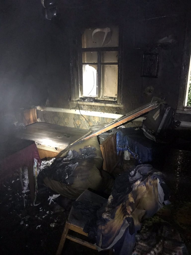 Под Харьковом на пожаре тяжело пострадал домовладелец (фото)