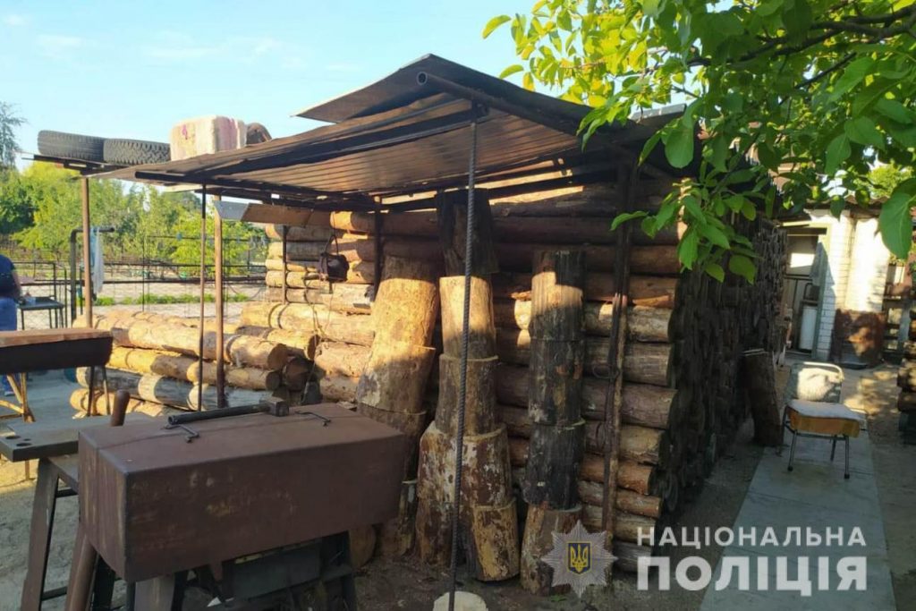 Во время обыска дома жителя Харьковщины полиция нашла склад незаконно срубленной древесины