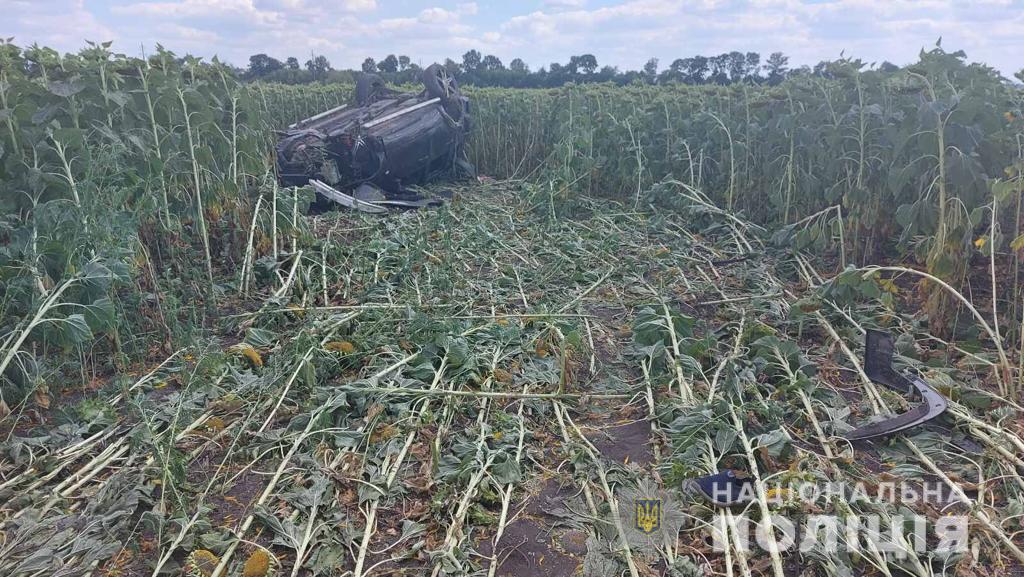 Смертельное ДТП: пьяный водитель съехал с автодороги Мерефа-Павлоград в поле (фото)