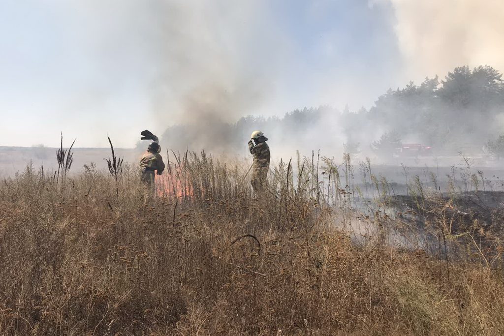 До гасіння пожежі на Харківщині залучені особовий склад та техніку Міністерства оборони (фото)