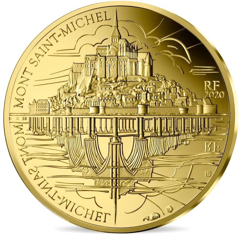 Во Франции выпустили золотую монету с изображением замка Мон-Сен-Мишель (фото)
