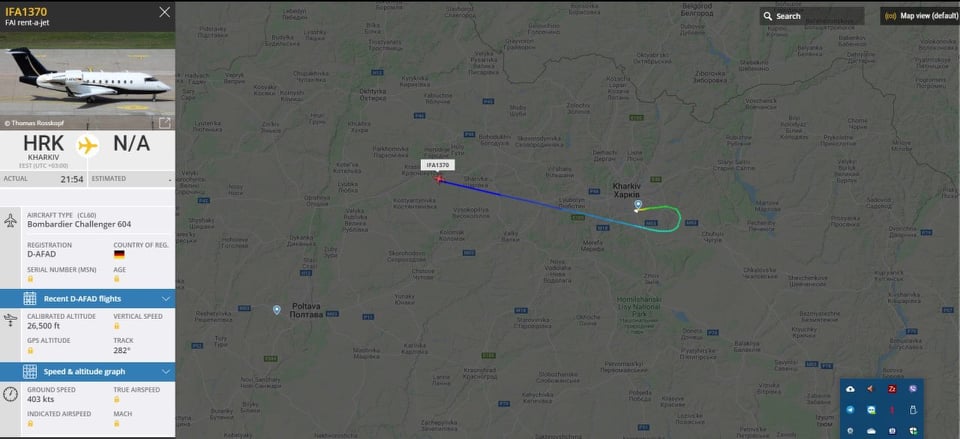 Самолёт с Геннадием Кернесом вылетел из харьковского аэропорта (видео)