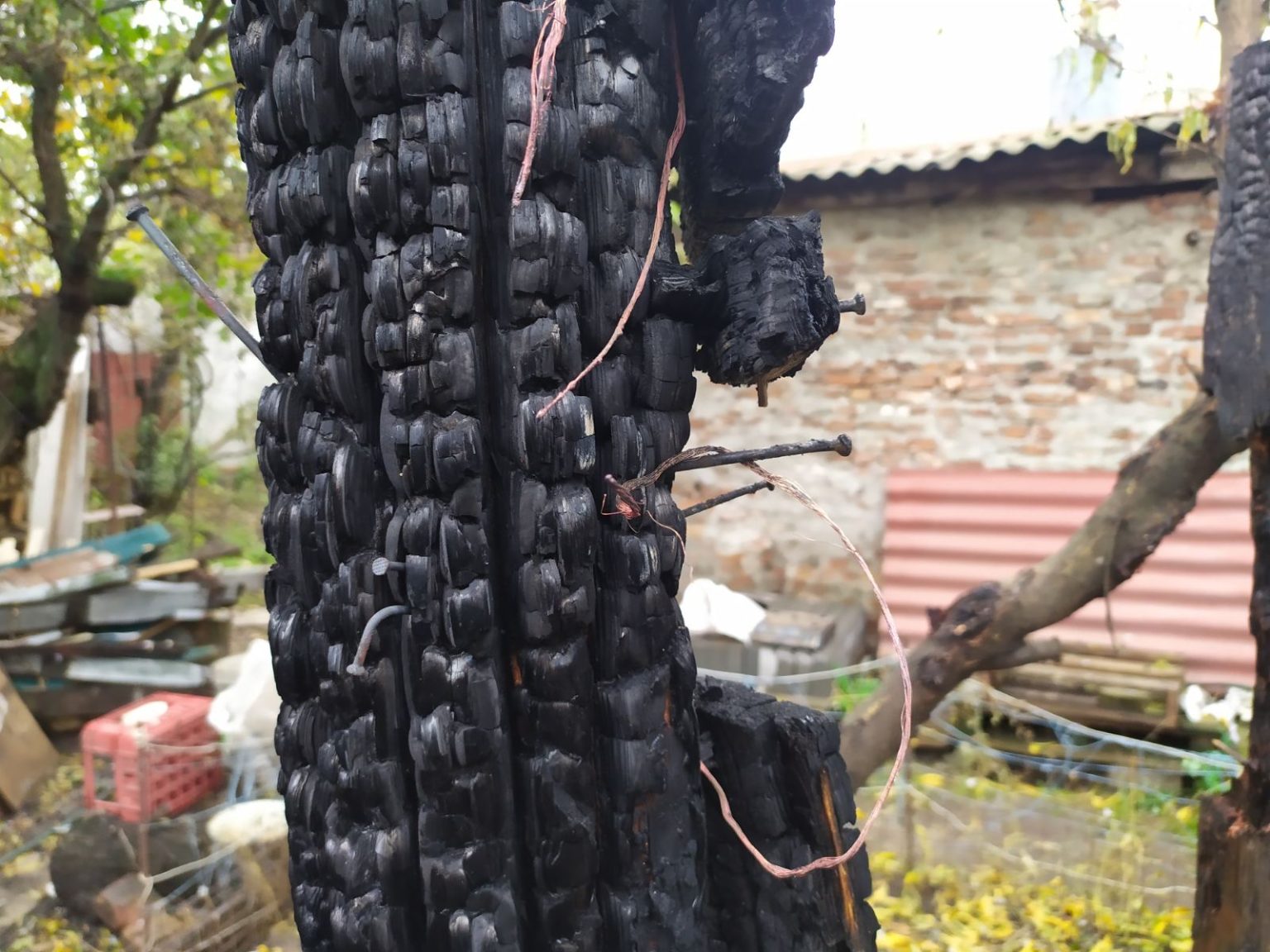 В Харькове сгорело хозяйственное здание (фото)