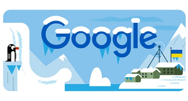Корпорация Google создала дудл в честь украинской станции «Академик Вернадский»
