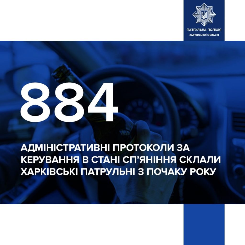 В Харькове остановили водителя с 12-кратным превышением алкоголя в крови