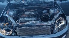 На Харьковщине во время движения сгорел автомобиль (фото)
