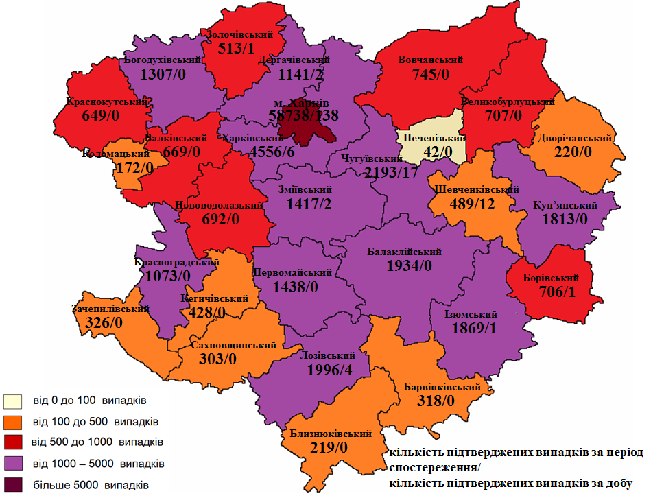 В Харьковской области еще 6 человек умерли от коронавируса (инфографика)