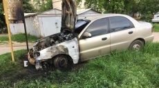Ночью в Харькове возле многоэтажки сгорел припаркованный автомобиль (фото)