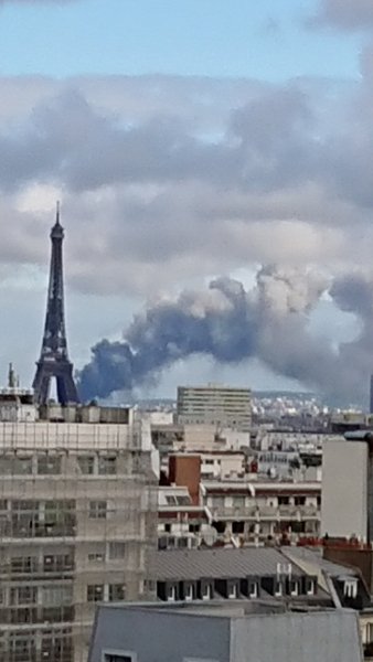В Париже пожар — горит химическое предприятие (фото, видео)