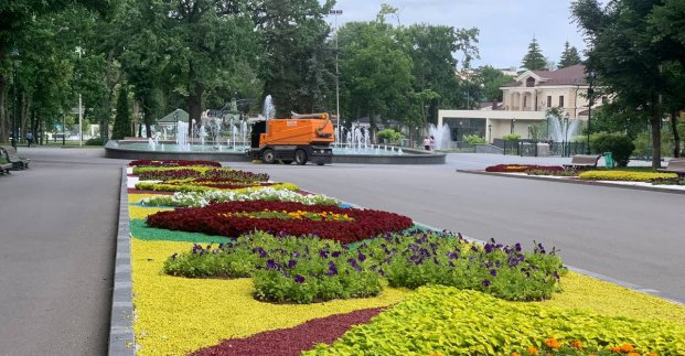 В саду Шевченко высаживают летние цветы