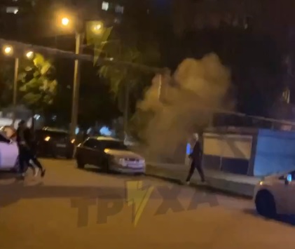 Появилось видео конфликта и взрыва на пр. Гагарина в Харькове (видео 18+)
