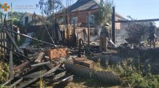 Под Харьковом на пожаре пострадала женщина (фото)