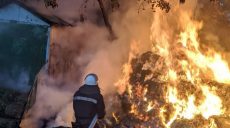 В Харьковской области на территории частного дома загорелись две тонны сена (фото)