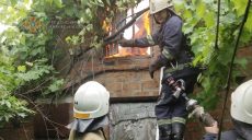 На Харьковщине от удара молнии сгорел сарай (фото)