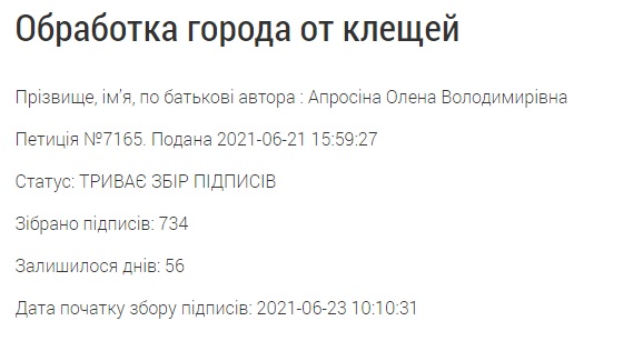 Петиция на сайте Харьковского горсовета