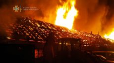 Под Харьковом горел мебельный цех (фоторепортаж)