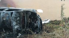 В Харькове автомобиль после столкновения со столбом загорелся (видео, фото)
