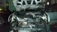 В Харькове сгорел автомобиль, припаркованный на ночь во дворе многоэтажки (фото)