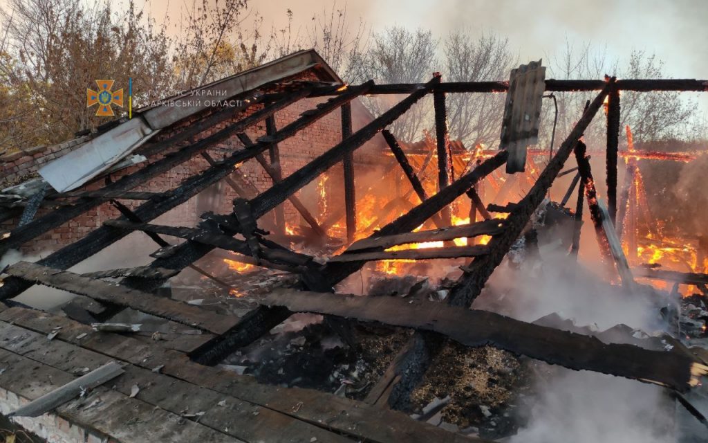 Пожар в Киевском районе Харкьова
