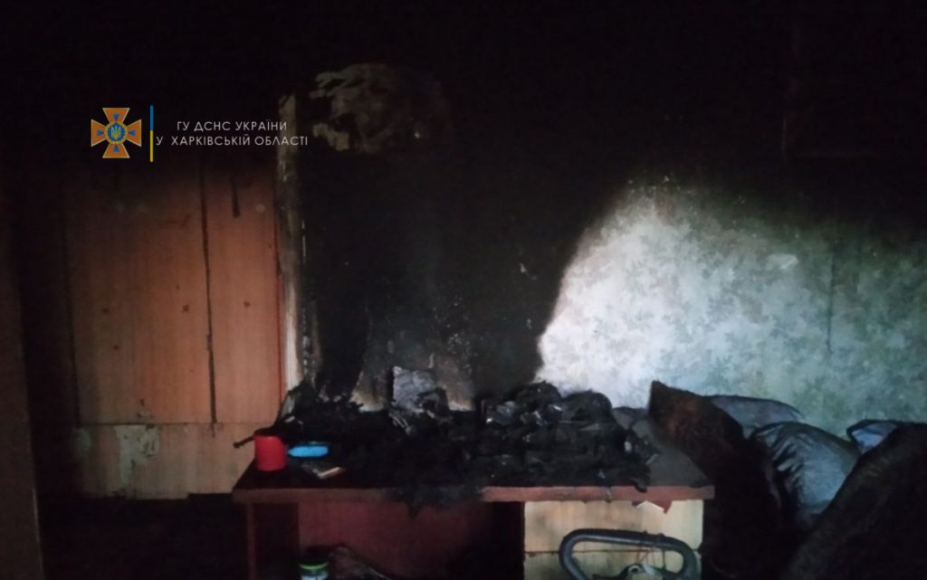 Житель Харьковщины пострадал, пытаясь самостоятельно потушить пожар в квартире (фото)