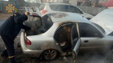 Под Харьковом во время движения загорелся автомобиль (видео, фото)