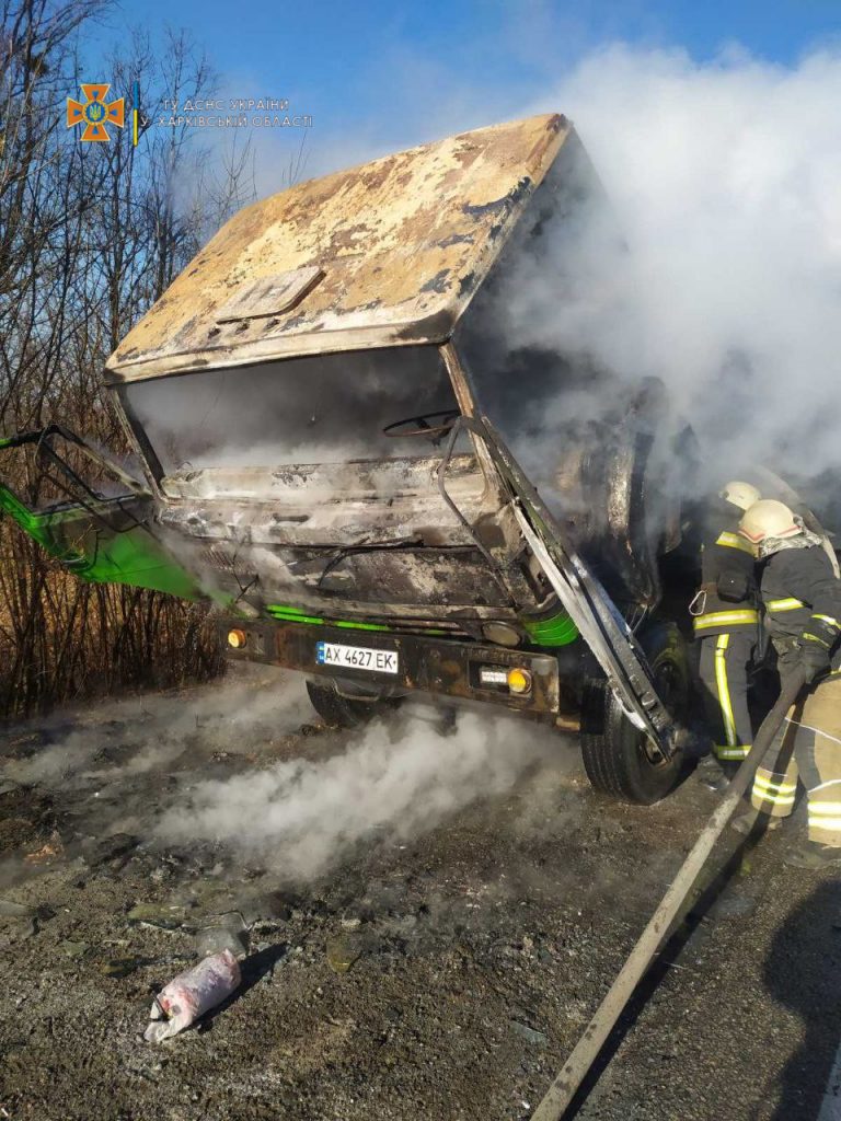 Спасатели ликвидировали пожар в КамАЗе (фото)