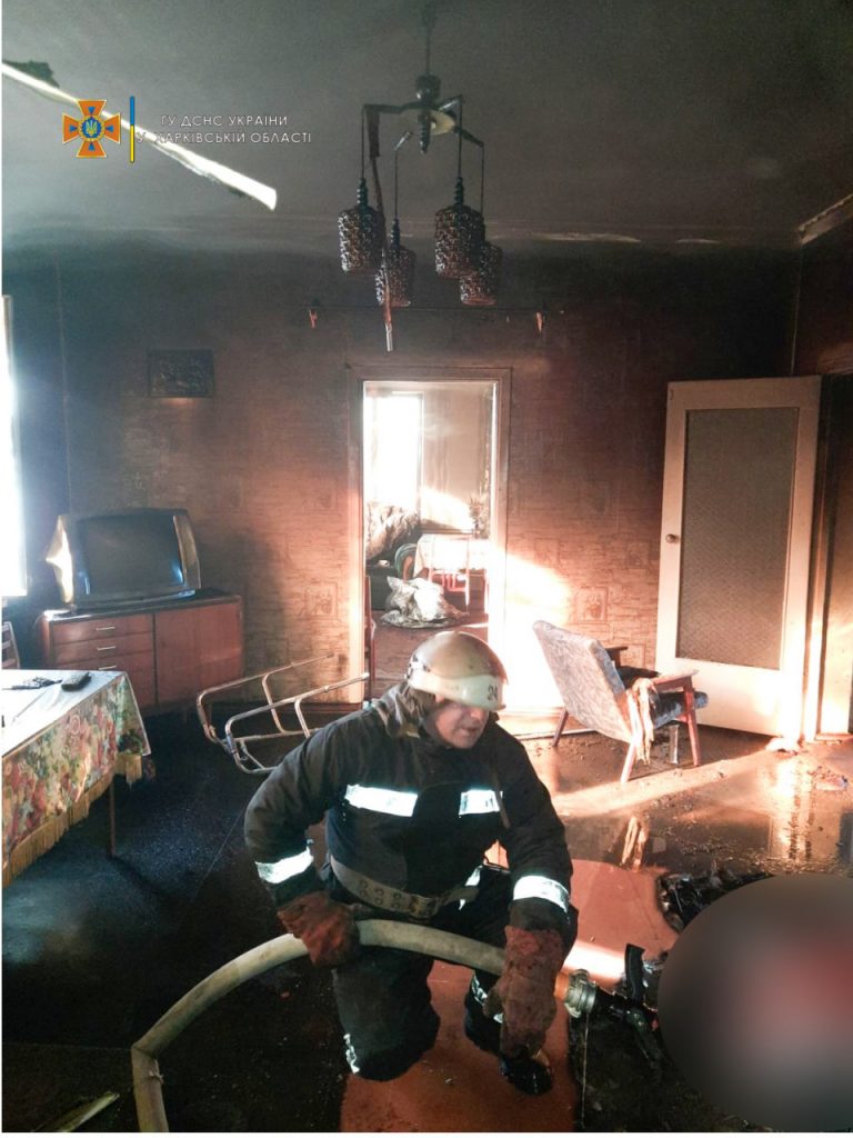 На Харьковщине на пожаре обнаружено тело мужчины (фото)