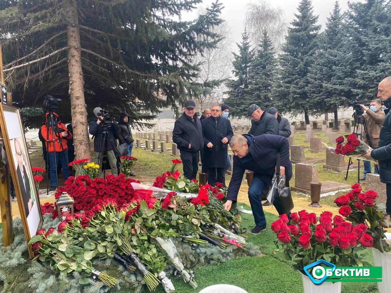 В день смерти Кернеса харьковчане возложили цветы на его могилу
