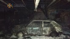 Под Харьковом сгорели Volkswagen Golf и навес, под которым стоял автомобиль (фото)