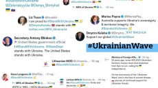 Более 2,5 млн человек и десятки иностранных чиновников поддержали онлайн-акцию UkrainianWave