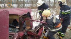 Спасатели ГСЧС помогли водителю, которого зажало в салоне покореженного авто (фото)