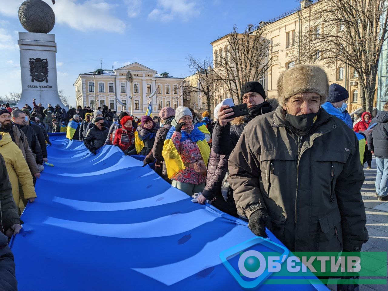 Марш с флагом Украины на пл. Конституции в Харькове