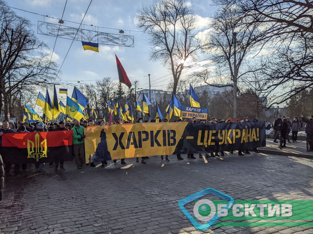 Транспарант Харків - це Україна на Марше Единства