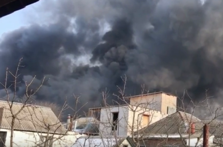 В Харькове горит рынок «Барабашово» (видео)