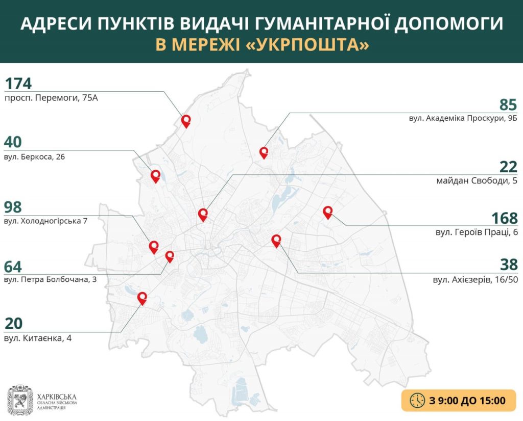 В Харькове обновили адреса пунктов выдачи гуманитарной помощи  (карта)