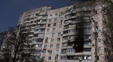На Салтовке после обстрела загорелась 12-этажка (фото)